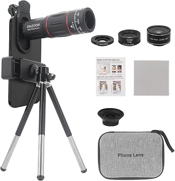 Phone Camera Lens Kit 4-in-1,for iPhone and Android Phone Series -BLACK