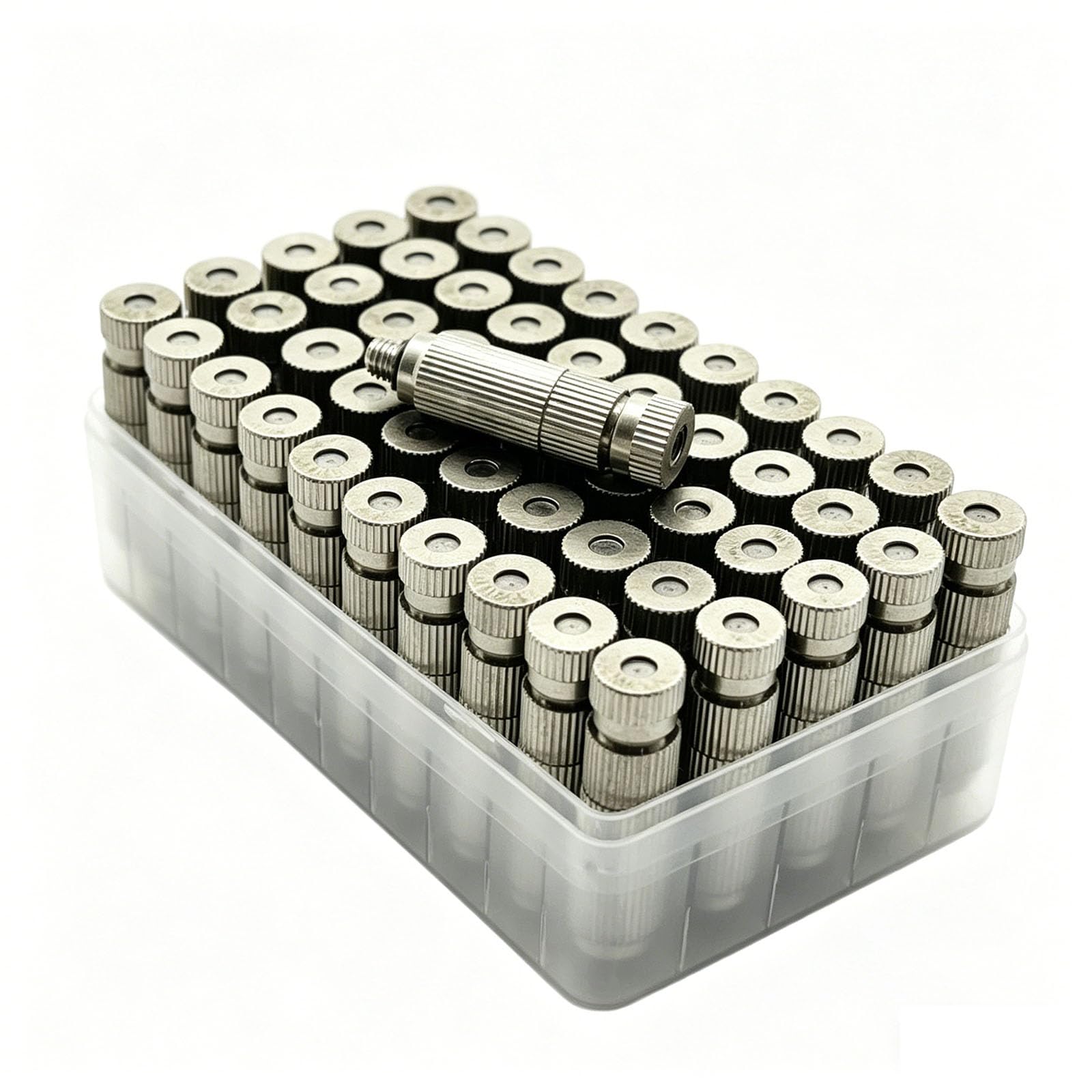 EZLUIYLDH 50pcs Brass Misting Nozzles Mister Replacement Nozzles for Outdoor Cooling System, Misting System Heads Sprayer 3 Sections Orifice Dia 0.5mm
