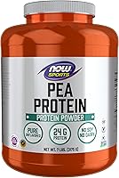 Vista 1 de NOW Foods Nutrition Deportiva, Proteína de Guisante 24 g, Absorción Rápida, Polvo Sin Sabor, 7 Libras