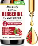 Suppléments berbères 500mg - Soutient les lipides sains (fat), les taux de sucre dans le sang & Glucose Métabolisme - Berbérine liquide de haute puissance - Une tierce partie testée pour son pouvoir & Pureté - Qualité assurée 120 ML
