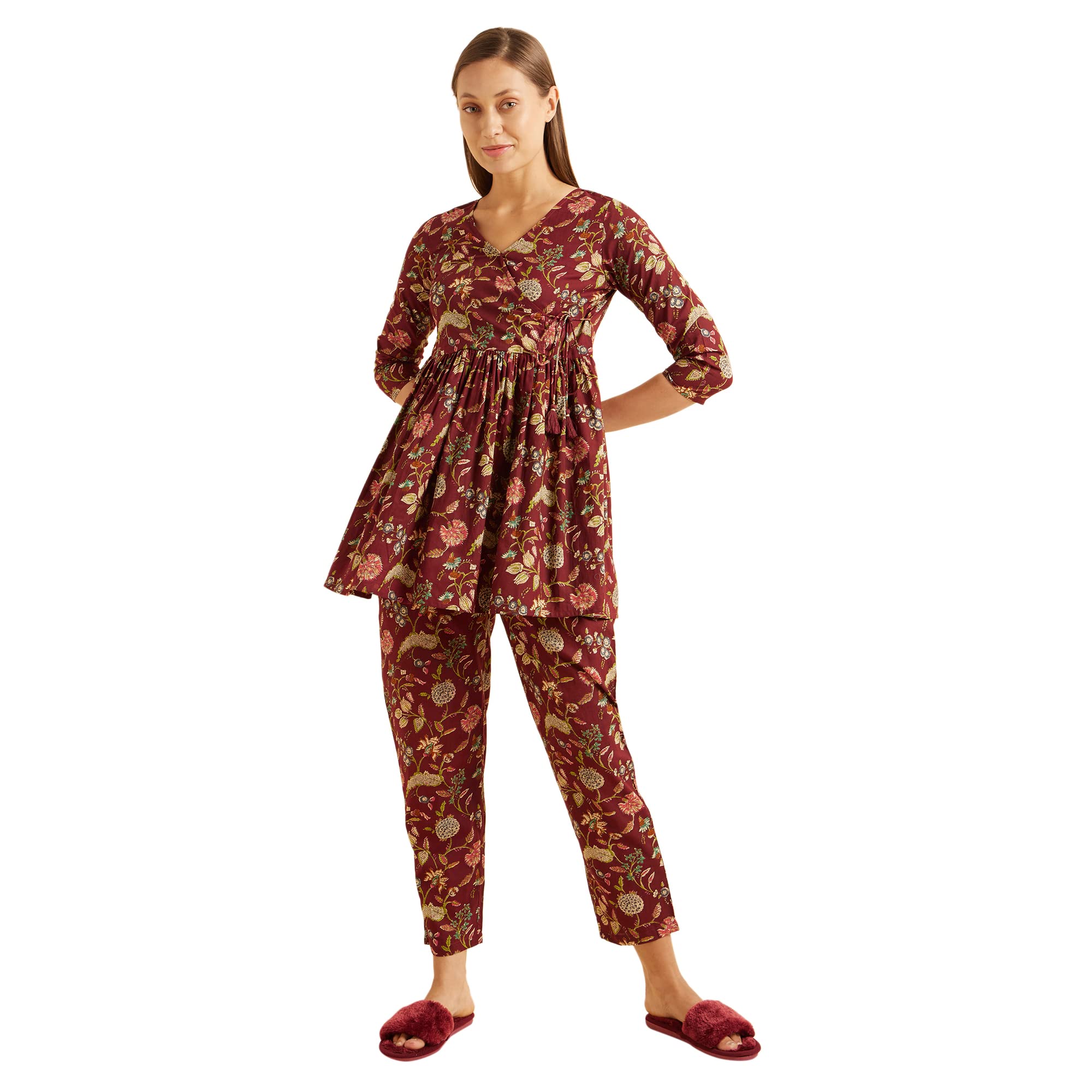 Sweet DreamsSweet Dreams Women Printed Three Fourth Sleeves Pyjama Set