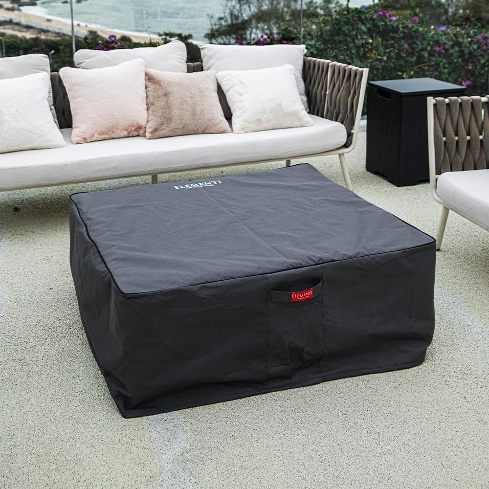 Roraima Concrete Fire Pit 40" x 40" Outdoor Patio Firepit Includes Fire Glass Modern Fire Pits & Outdoor Fireplaces for Garden, Deck, Indoor & Outdoor Heating