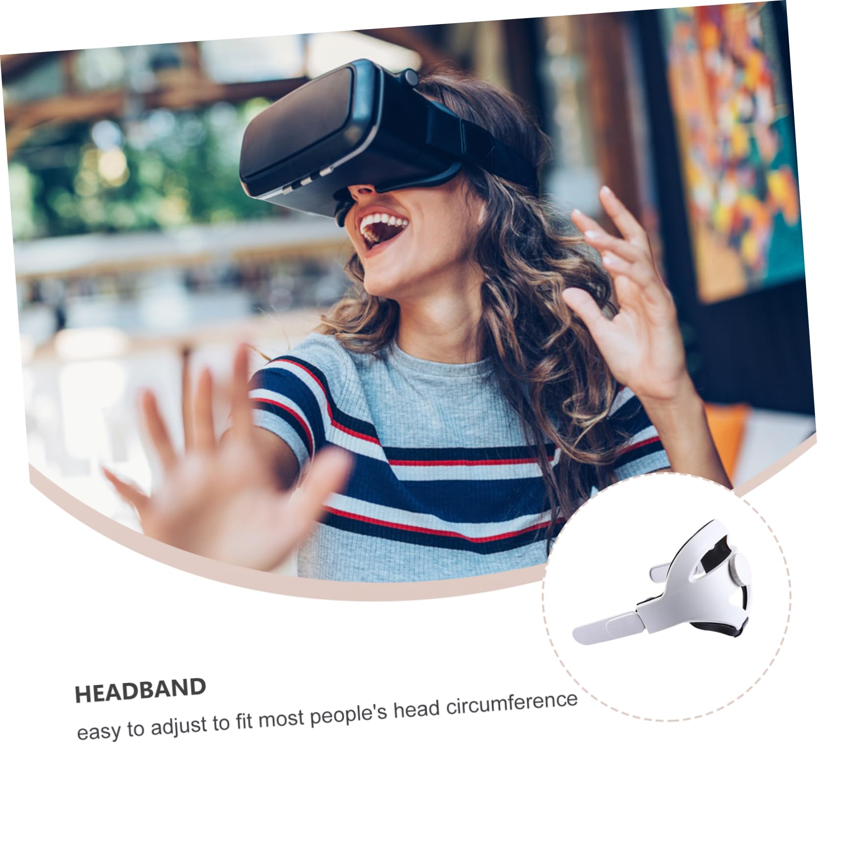 Lurrose Cinturino per Visore Vr Regolabile Cuscinetto per Testa Comodo e Durevole Facile da Installare e Staccare