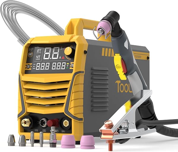 TOOLIOM Plasma Cutter, Non Touch Pilot Arc, Large LED Display 50 Amps Cutter Machine with 110/220V Dual Voltage, IGBT Maximum 3/4 Inch Clean Cut DC Inverter Cutting Machine