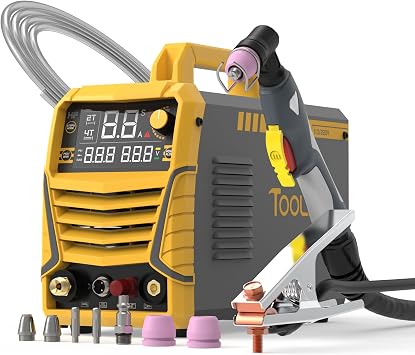 TOOLIOM Plasma Cutter, Non Touch Pilot Arc, Large LED Display 50 Amps Cutter Machine with 110/220V Dual Voltage, IGBT Maximum 3/4 Inch Clean Cut DC Inverter Cutting Machine