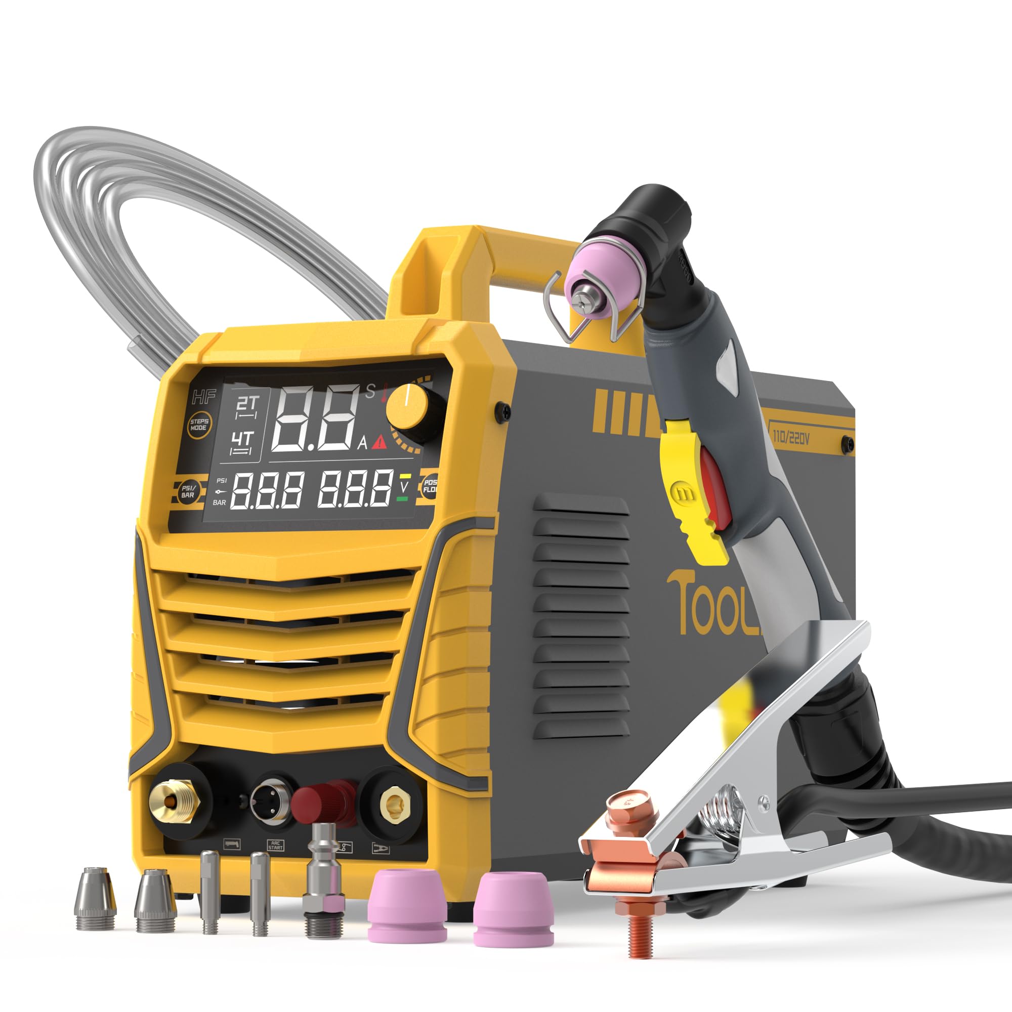 TOOLIOM Plasma Cutter, Non Touch Pilot Arc, Large LED Display 50 Amps Cutter Machine with 110/220V Dual Voltage, IGBT Maximum 3/4 Inch Clean Cut DC Inverter Cutting Machine