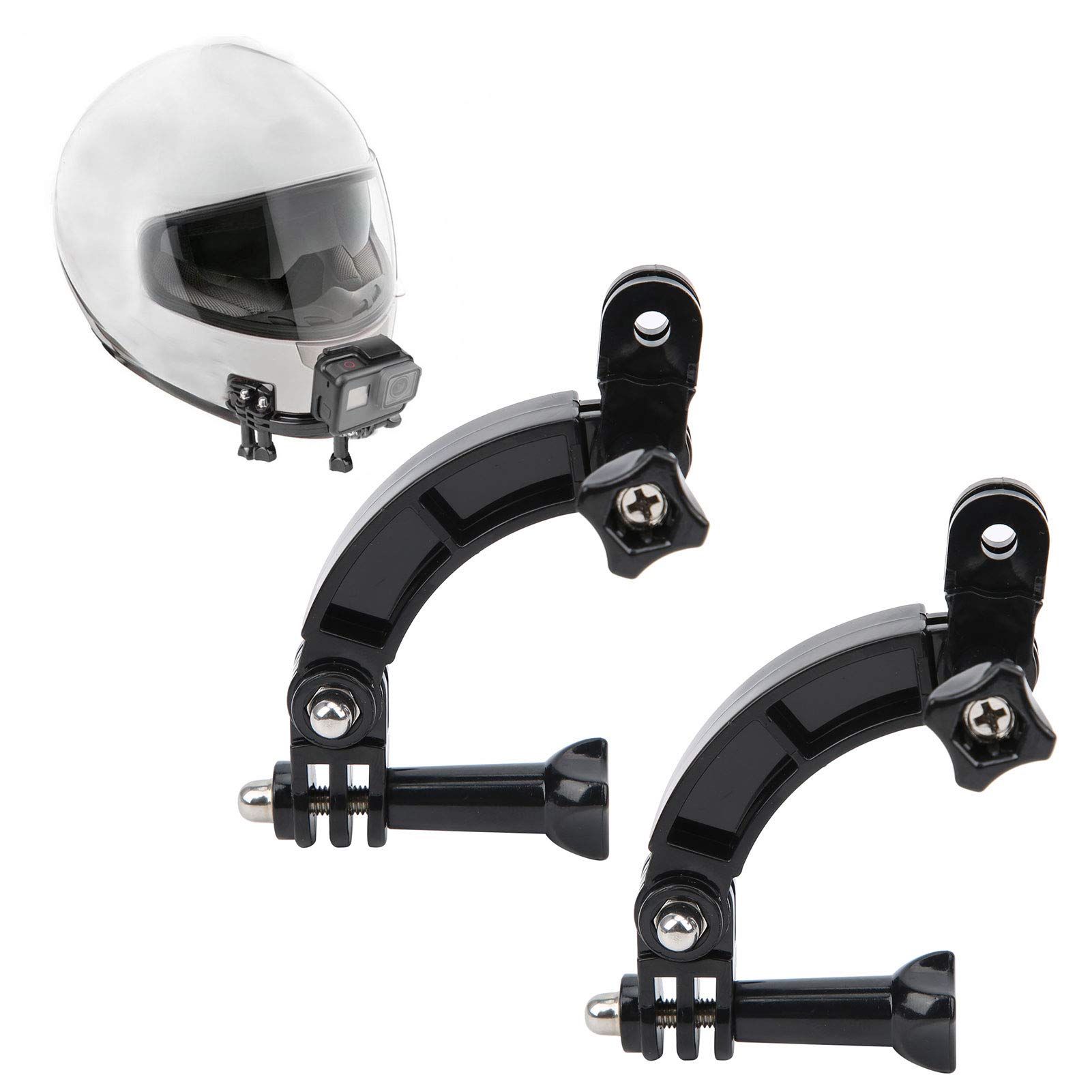 Gavigain 2 Sets Helmet Extension Arm, Selfie Extension Arm Curved Helmet, Sports Camera Climbing Camping Riding Accessory