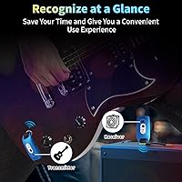 Vista 5 de Sistema de guitarra inalámbrico A9 de 2.4 GHz, batería de litio recargable incorporada, audio giratorio de 270°, transmisor inalámbrico receptor