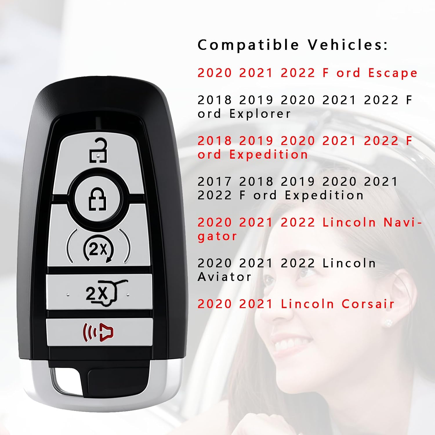 Fordエクスプローラーエクスペディションエッジ2018-2022リンカーンナビゲーターアビエーターコルセア2020-2022用近接