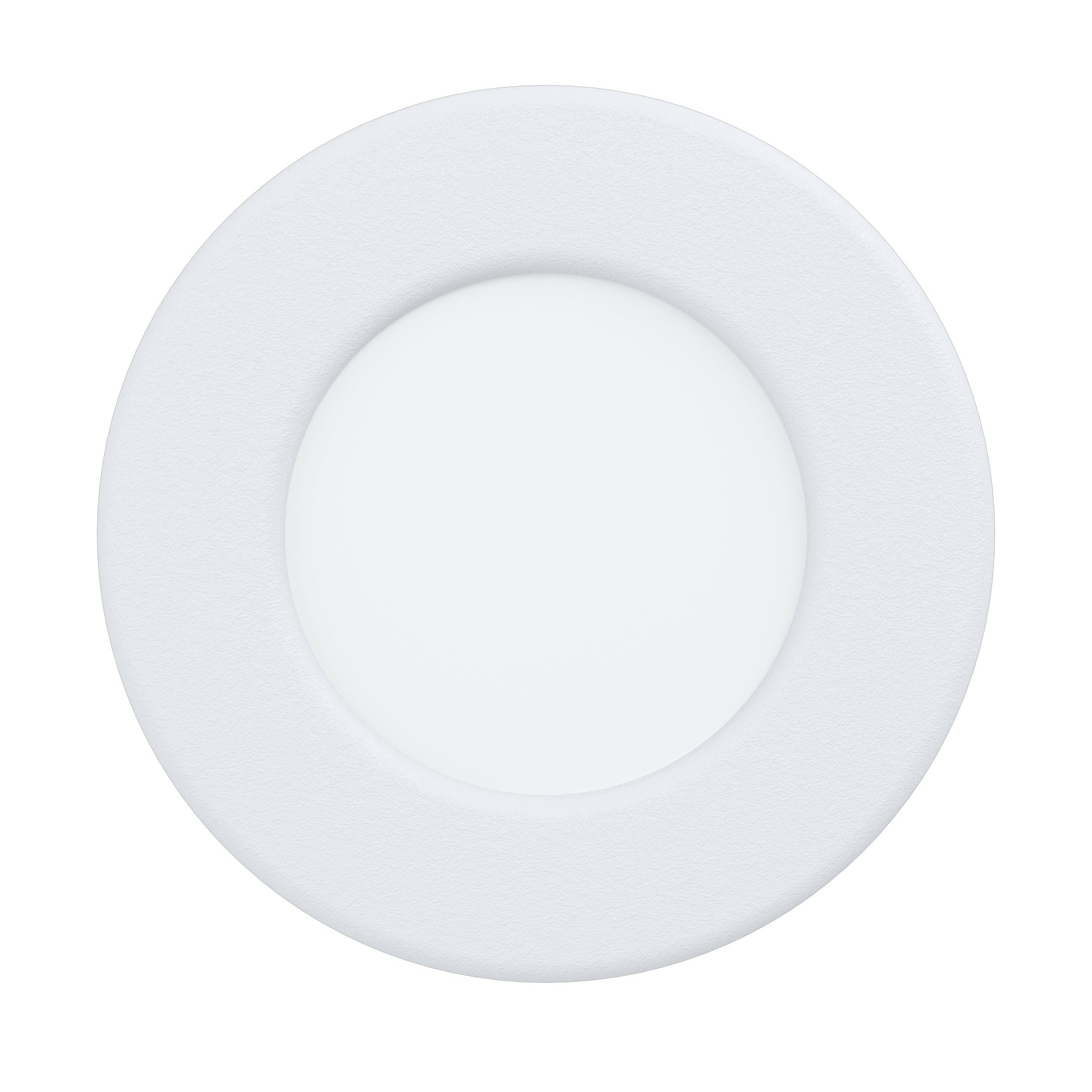 EGLO LED Einbaustrahler Fueva 5, Ø 8,6 cm, Spot aus Stahl und einer Kunststoff Leuchtfläche, Einbauleuchte in Weiß, Einbauspot flach, geringe Einbautiefe 26 mm, warmweiß