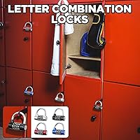 Vista 6 de Cerradura de combinación de 5 letras, 4 unidades, casillero de gimnasio de 5 dígitos, candado de combinación de candado de metal reiniciable sin