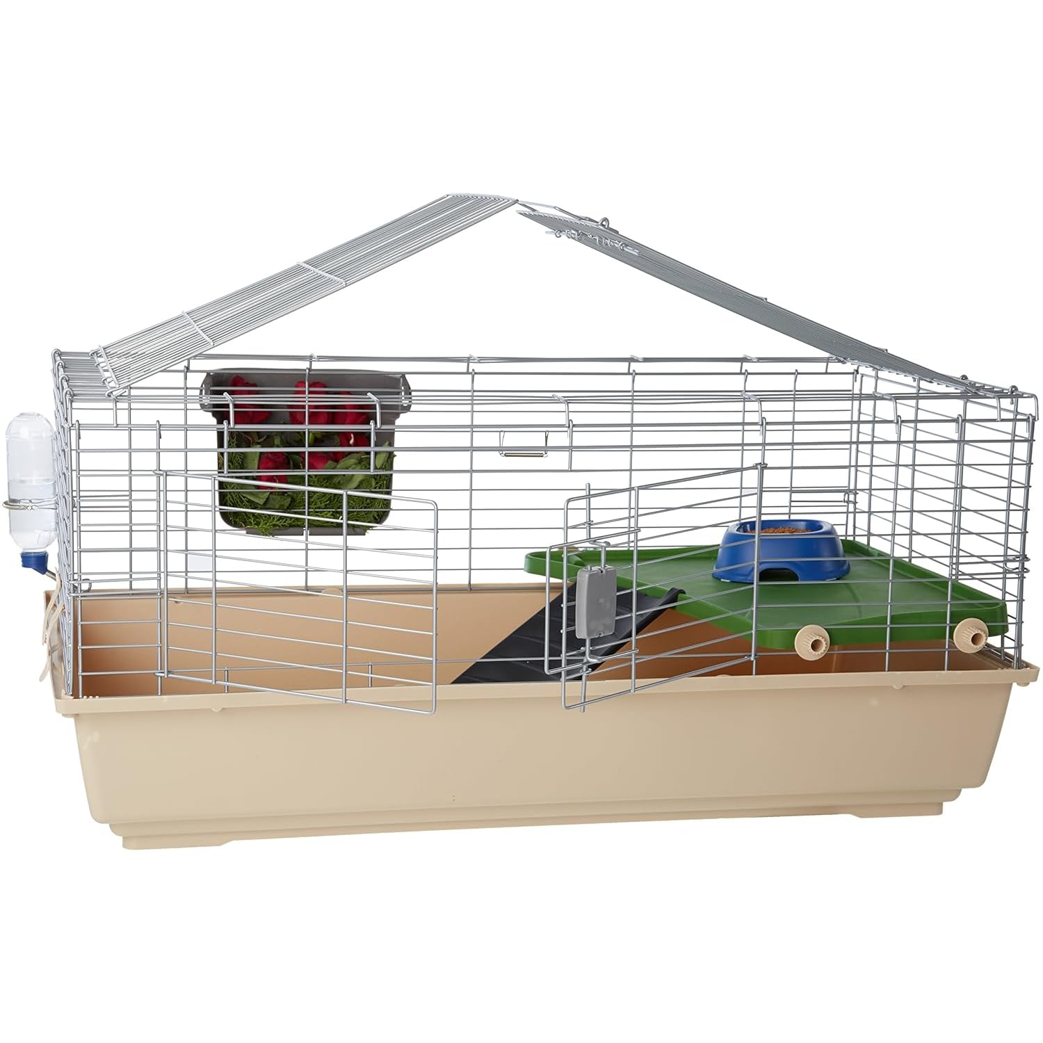 Emily Pets Small Animal Habitat Cage for Rabbits, Hamsters & Guinea Pigs | 39.3 x 20.8 x 18.1 Inches Spacious Metal Cage (Large)-image-41