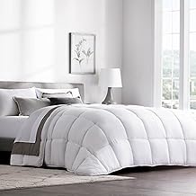 Weekender Quilted Down Alternative Hotel-Style Comforter - Use as Duvet Insert or Stand-Alone Comforter - Hypoallergenic - Great for All Seasons - Corner Duvet Tabs - Oversized King - Classic White