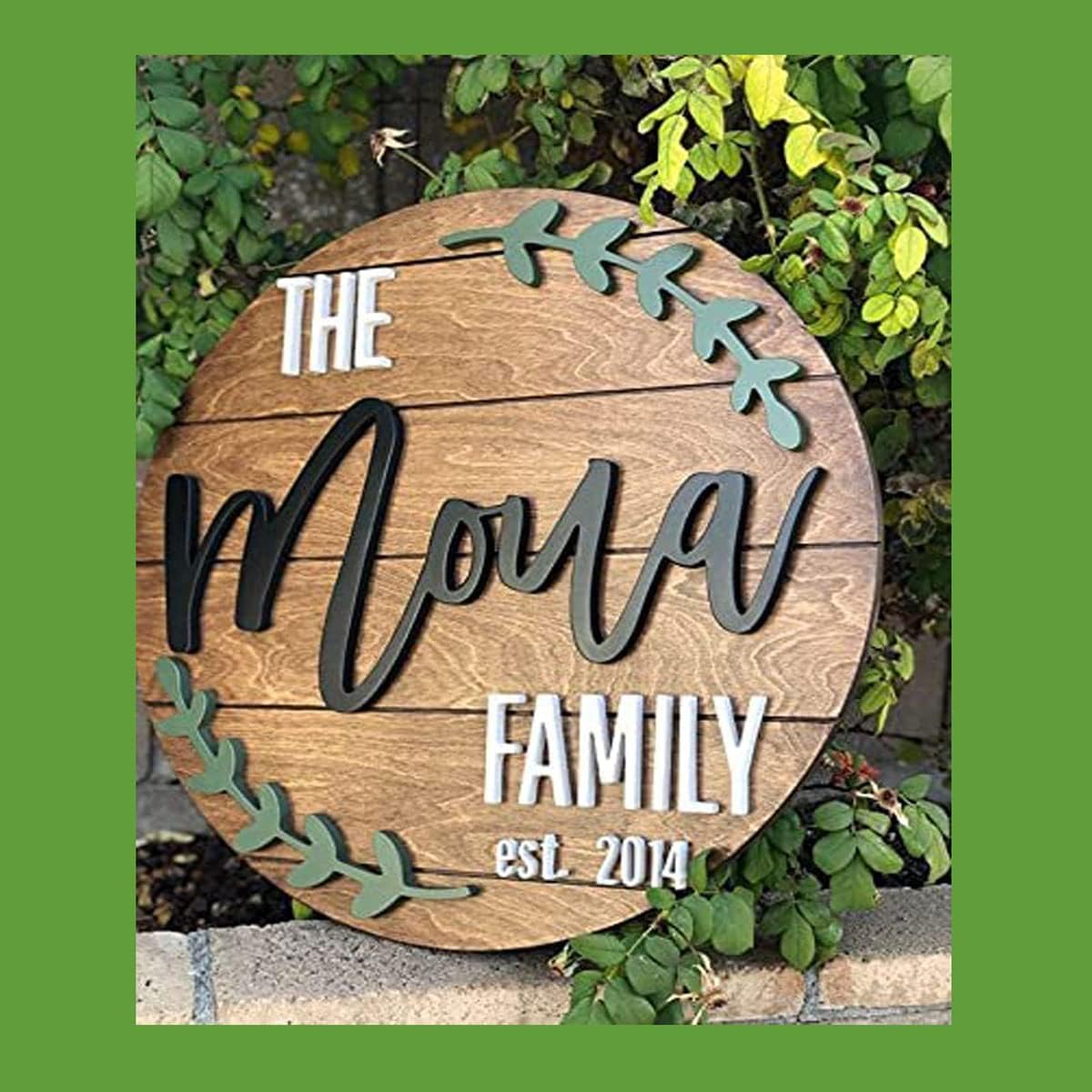 Artica Personalized Round Shaped Wood Door Name Plate For Home Office Restaurant Waterproof Small