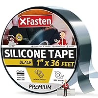 Vista 1 de XFasten Cinta autoadhesiva de silicona, para fusión 1 pulgada X 36 pies, negro