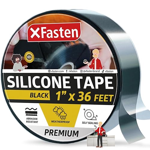 XFasten Cinta autoadhesiva de silicona, para fusión 1 pulgada X 36 pies, negro