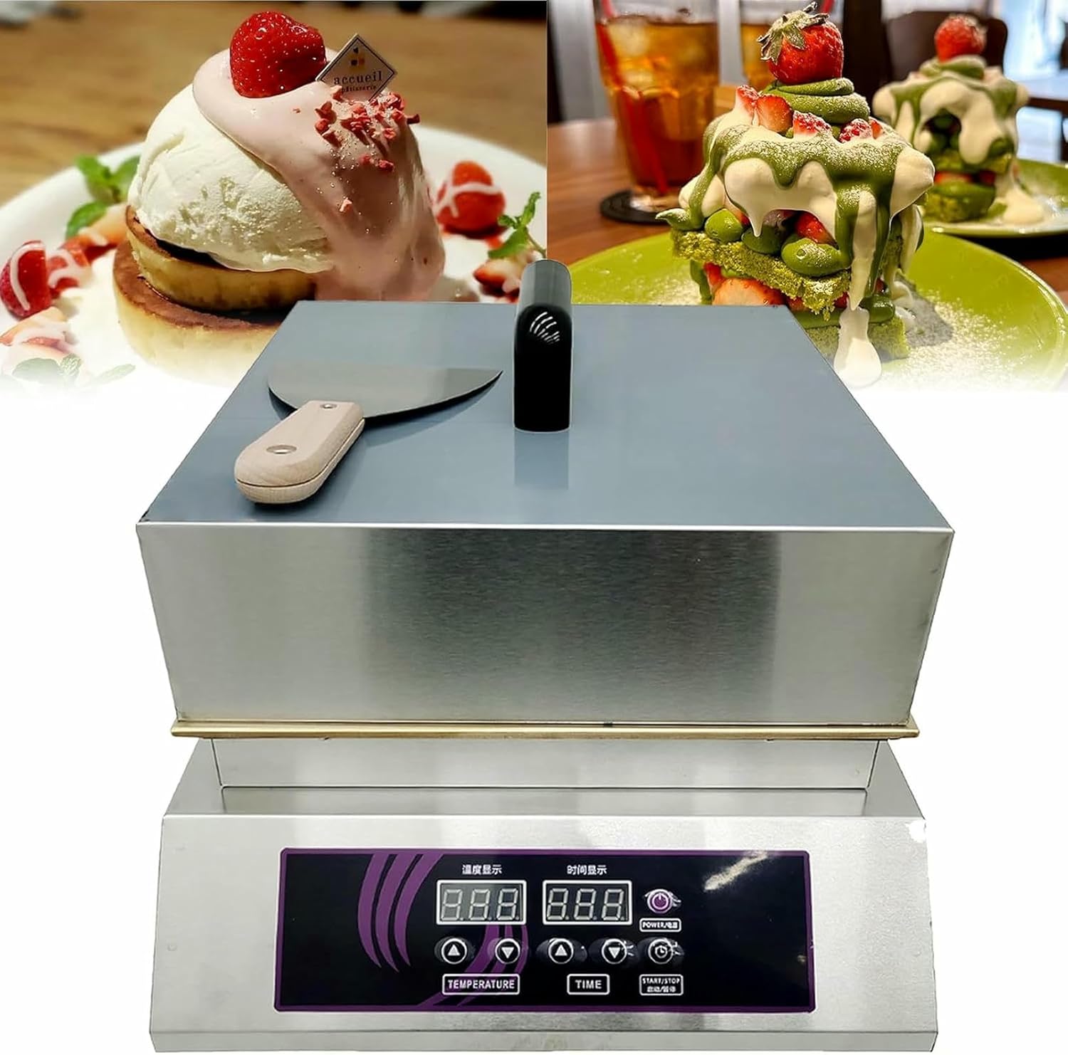 Souffle Machine | Japanese Souffle Pancake Maker | Commercial Electric Griddle for Dorayaki and Pancakes | Copper Construction