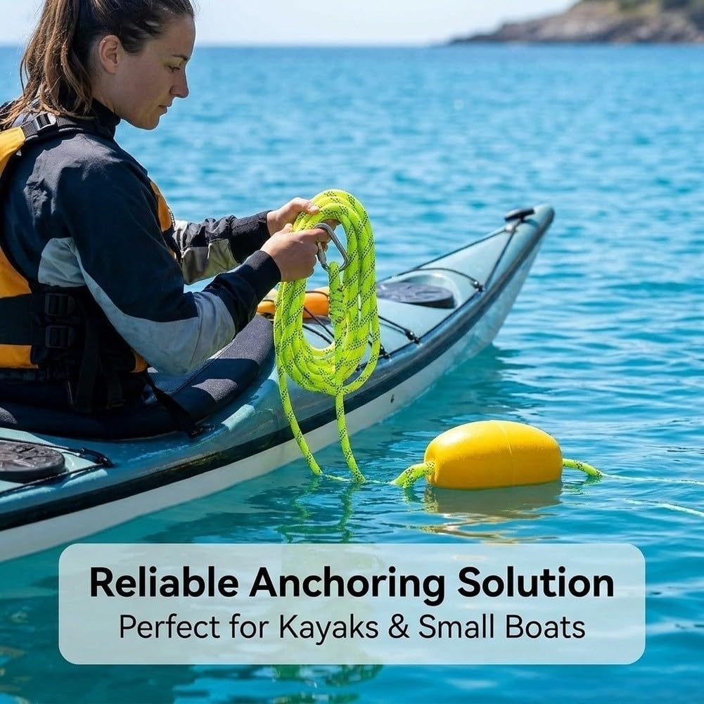Galleggiante Ancoraggio Corda Riflettente Barca Linea Alta Visibilità PVC Boa Gancio In Acciaio Inox 304 Per Kayak Canoa Piccole Barche