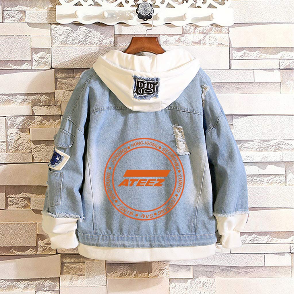KPOP Stray Kids Seventeen ATEEZ Hoodie Denim Jacket
