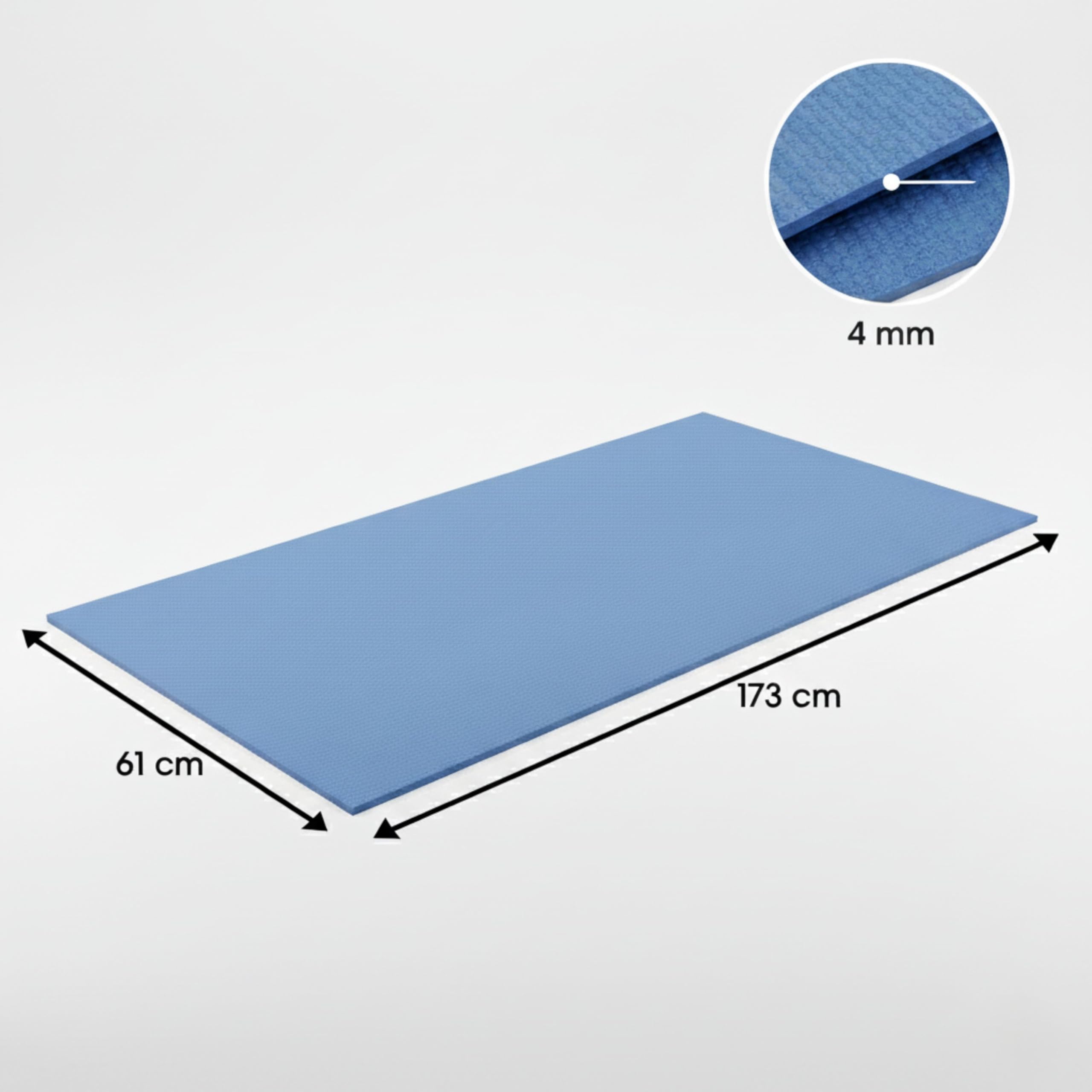 Yasta Tappetino Yoga Antiscivolo in EVA - Materassino Fitness Leggero per Casa e Palestra 173x61cm, Spessore 4mm Ideale per Pilates, Ginnastica, Stretching e Allenamento a Terra - Ecologico e Lavabile
