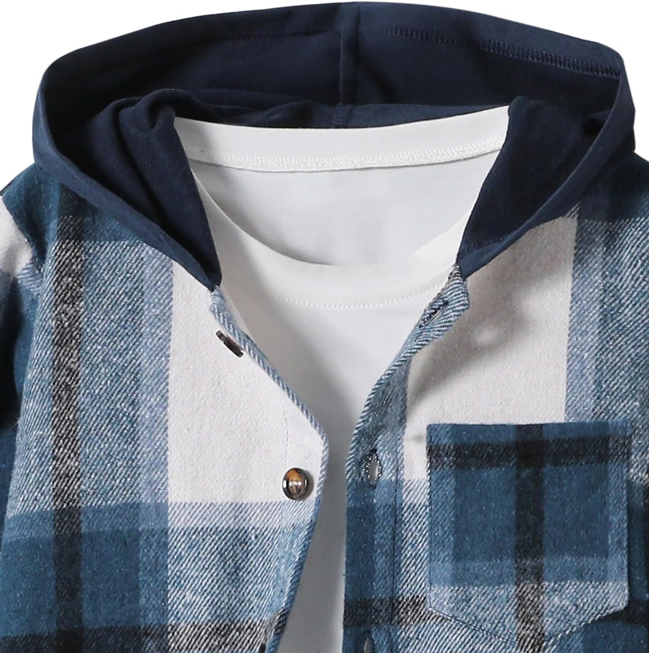 2Pcs Boys Clothes Sweatsuit Set Hoodie Flannel Plaid Shirt and Jogger Pants for Kids Fall Winter Spring Outfits - Image 5