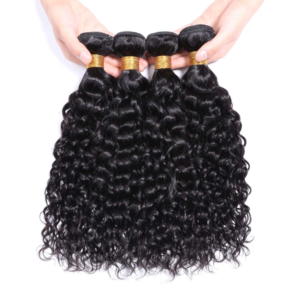 Brazilian Water Wave Human Hair Bundles 14 16 18 20 inch Unprocessed Brazilian Virgin Hair Water Wave Human Hair Weave Bundles 100% Human Hair Extensions