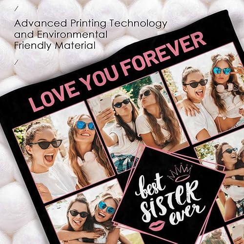 Miniatura 4 de Manta suave personalizada, regalos de mejores amigas para mujeres, manta de fotos personalizada con nombre para cumpleaños, Navidad, vacaciones,
