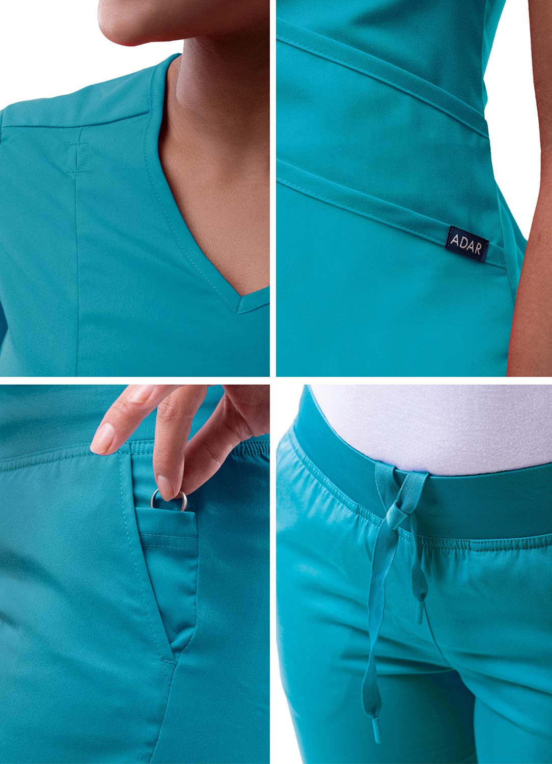 Adar Pro Uniforme médico para Mujer Casaca con Cuello en V y Pantalones de Yoga