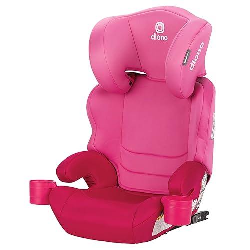 Diono Everett NXT - Asiento elevador de respaldo alto con pestillo rígido, diseño ligero y delgado, 8 años 1 asiento elevador, algodón de azúcar rosa