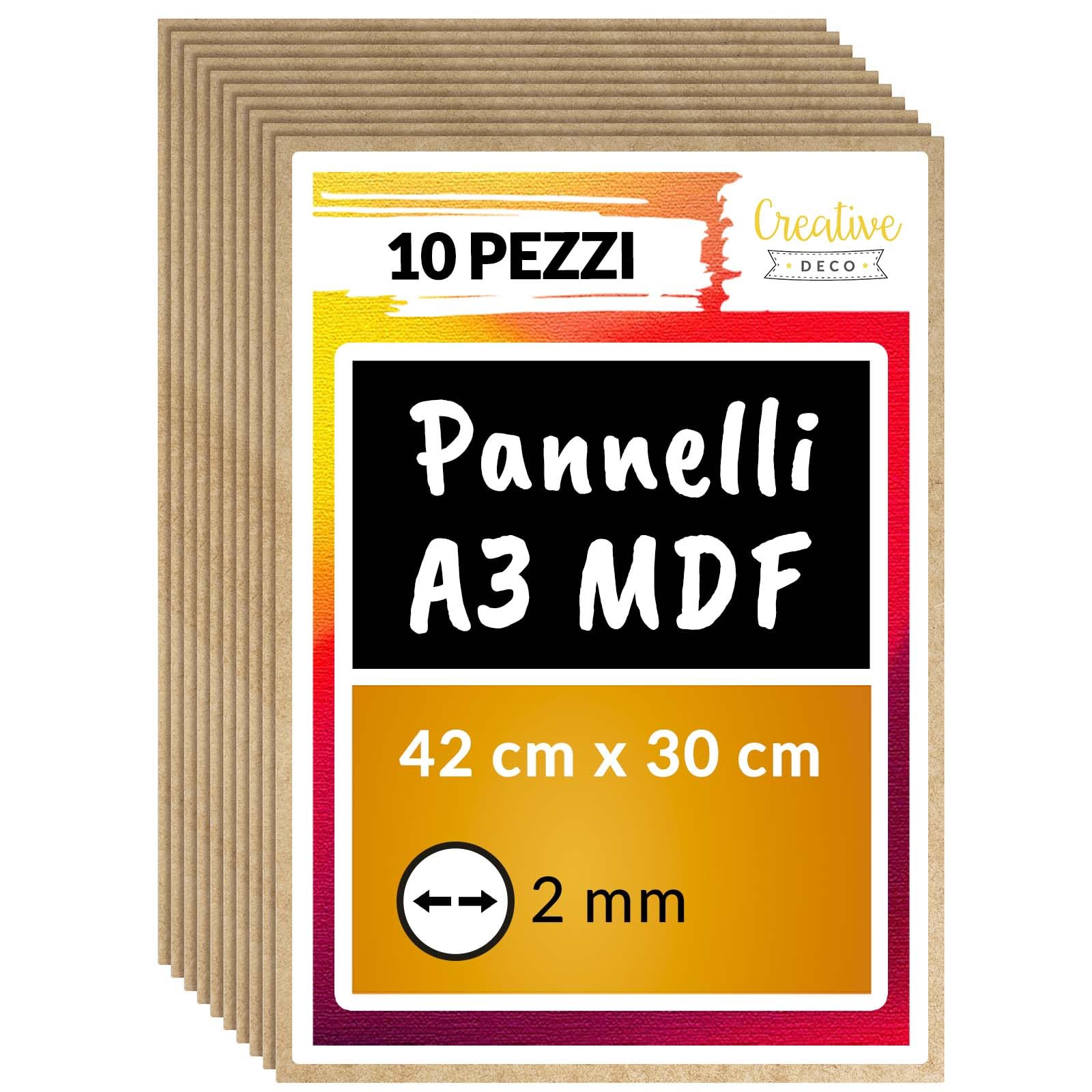 Pannelli Legno MDF 2 Mm - Formati Da A0 Ad A5, Per Laser, CNC, Pittura, Fai Da Te