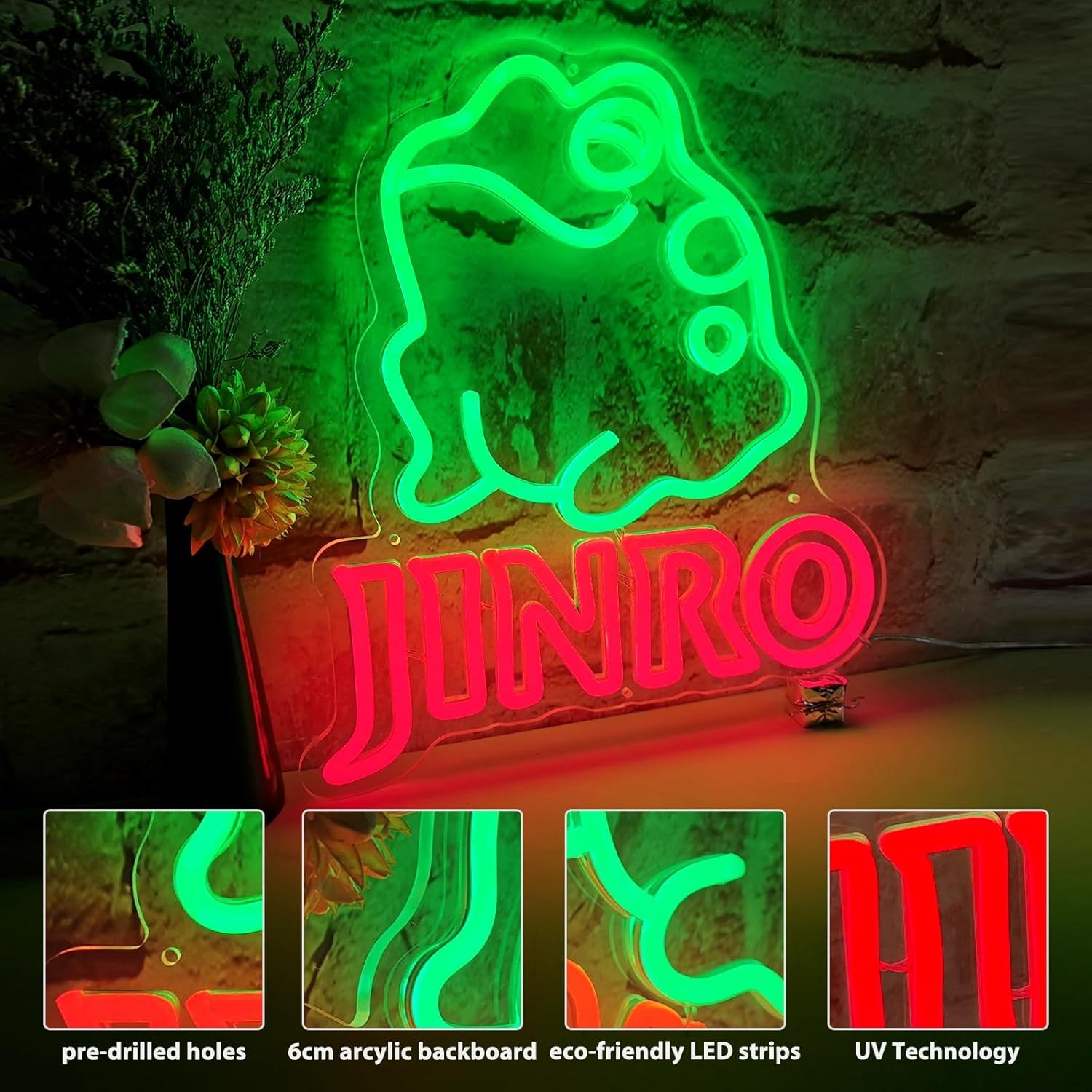 Jinro Soju Frog Neon Sign for Wall Decor, USB Powered Korean Soju LED Neon Light, Dimmable Soju Bar Sign for Bedroom, Kitchen, Bistro, Pub, Man Cave, Restaurant, Club, Party, Home Decor
