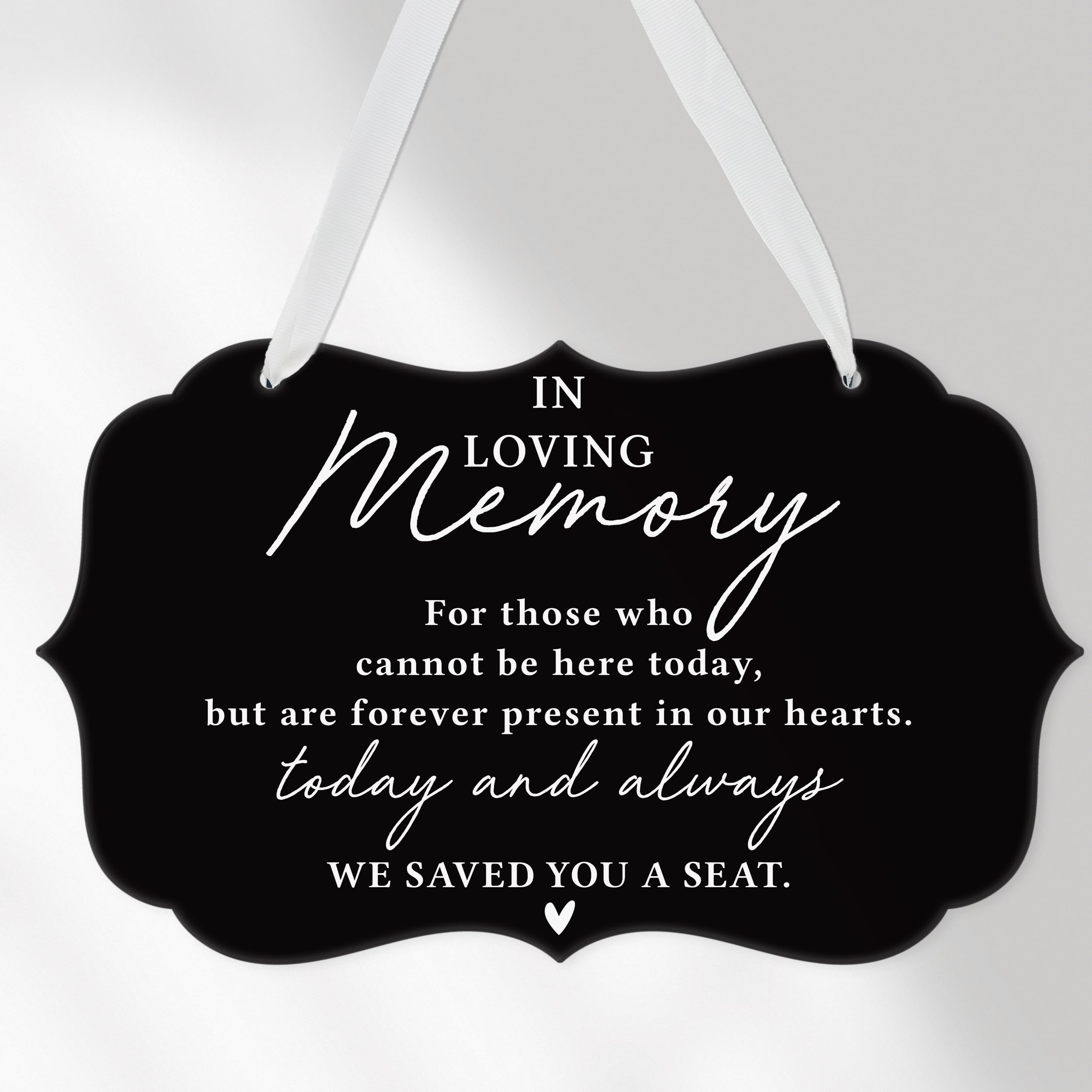 Czarny akrylowy znak ślubny z rezerwacją, znak "In Loving Memorial", znak na krzesło weselne, zarezerwowane znaki pamiątkowe na ławkę kościelną, dekoracje weselne znaki na ceremonię przyjęcie-C08