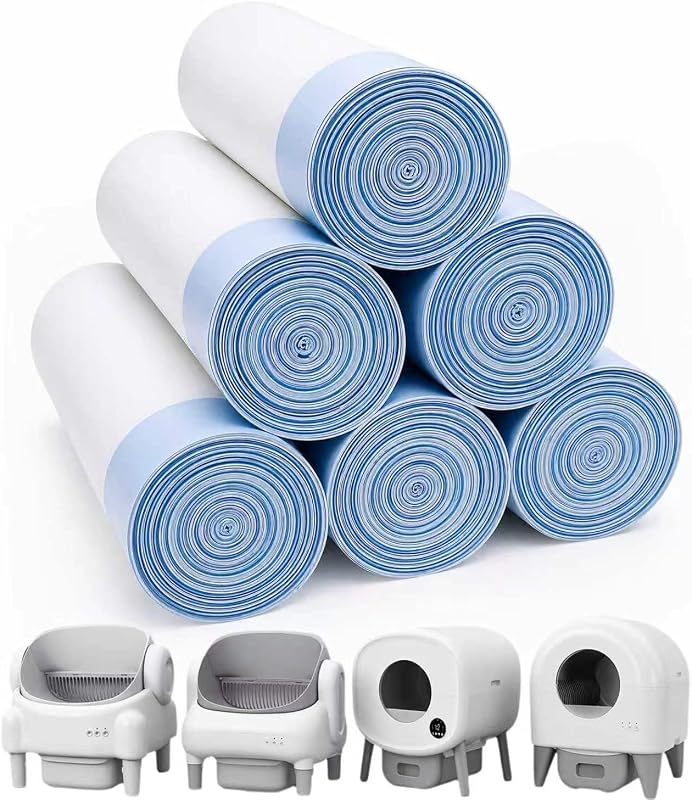 Forros para Caixa de Areia Automática para Gatos Loveishere com Cordão, Plástico Branco 66,04 x 29,97 cm, Pacote com 120