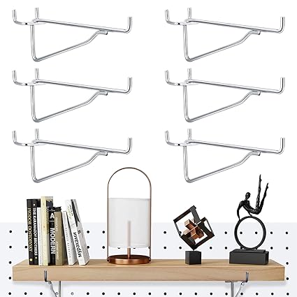 New Metal Pegboard Hook, Assortment Peg Board Accessorie Pegboard Organizer for Pegboard Tool Hooks Fit Most Pegboards, Pegboard Shelving Hooks for Garage, Office, Craft Shop, Retail Shop (8, 6 Inch)