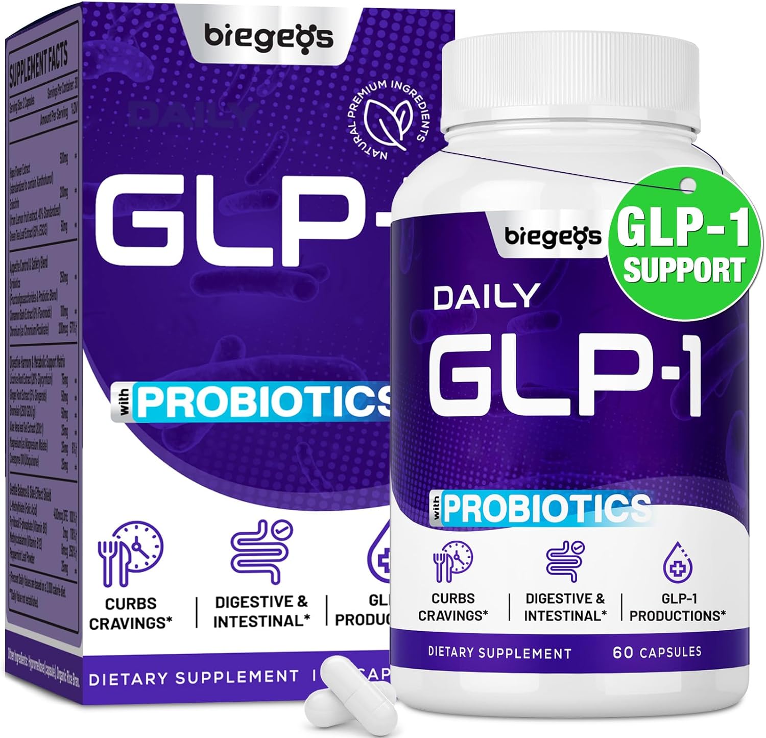 GLP-1 Supplement, GLP-1 Capsule with Synbiotics, Green Tea Extract & Eriocitrin, GLP 1 Probiotic for Men & Women, Naturally GLP-1 Production, Healthy GLP-1 Levels & Overall Wellness, 60 Caps GLP-1 Supplement, GLP-1 Capsule with Synbiotics, Green Tea Extract & Eriocitrin, GLP 1 Probiotic for Men & Women, Naturally GLP-1 Production, Healthy GLP-1 Levels & Overall Wellness, 60 Caps