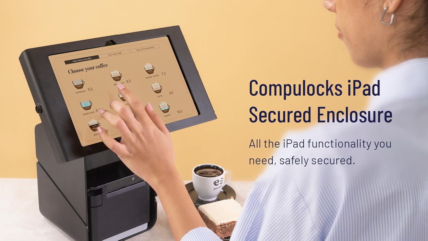 Compulocks iPad Pro M4 11” (2024) Apex Secured Enclosure Wall Mount for Secure Tablets, Durable Display Stand, Ideal for Retail, Kiosks, Home & Office - Black