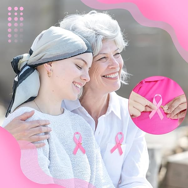 Lot de 100 Broches Ruban Rose Sensibilisation Cancer du Sein, Pins en Satin Pré-Découpé avec Épingles à Nourrice, Octobre Rose - 3