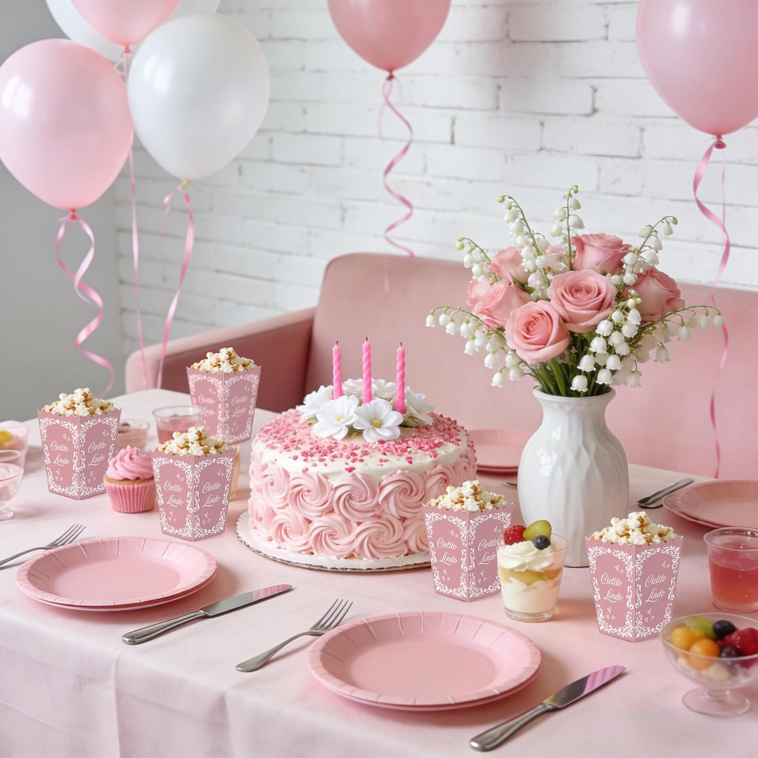 100 Pcs Cielito Lindo Party Boxes Mexican Candy Boxes Platos De Barro Mexicanos Popcorn Bowls Cinco De Mayo Treat Goodie Buckets Containers for Fiesta Mexican Baby Shower Party Favors (Pink) - Image 5