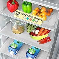 Vista 14 de Revestimientos para estantes de refrigerador (paquete de 16) de Linda’s Essentials - Forro para estantes o cajones sin adhesivo, tapetes