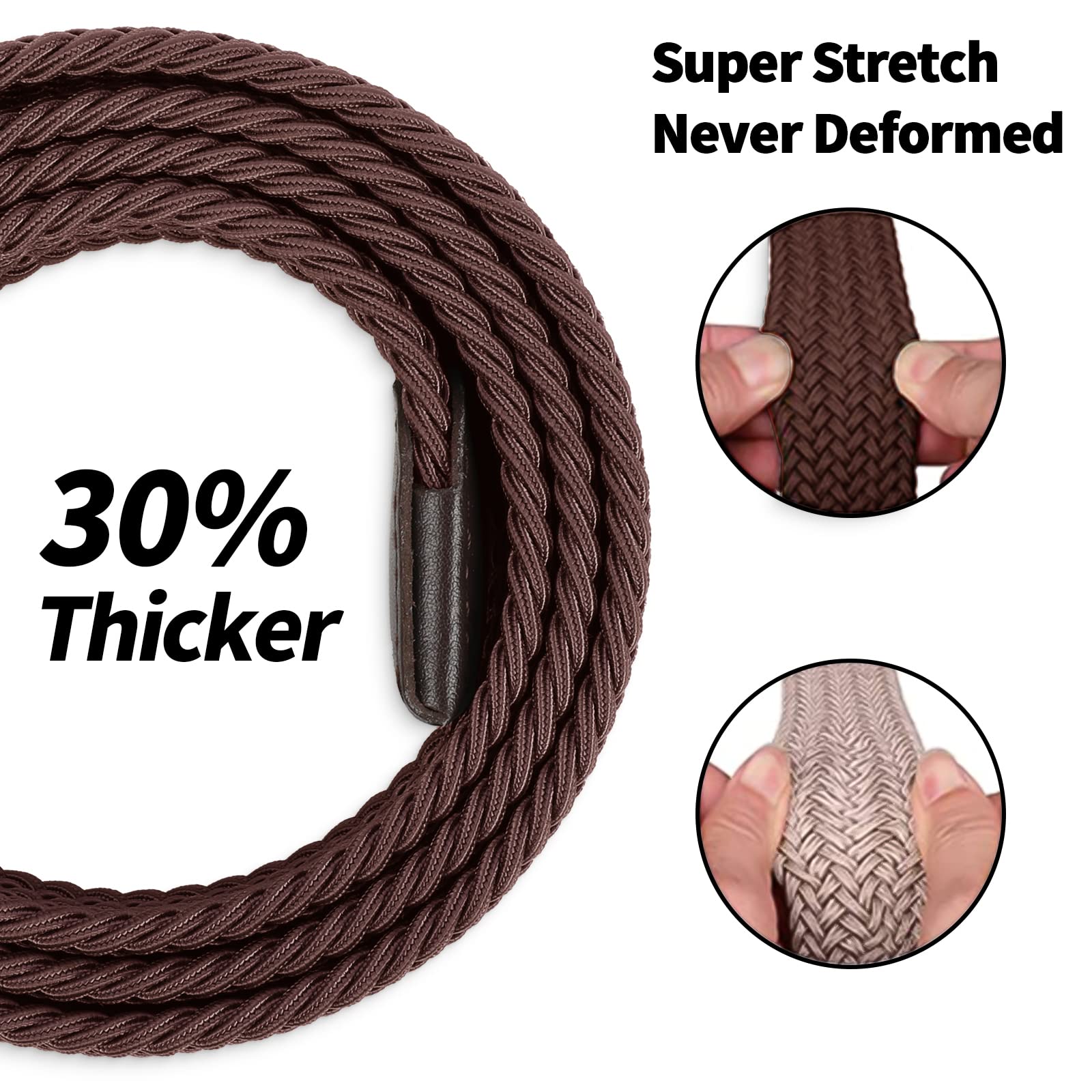 Fairwin Cintura Uomo, Cintura Elastica Intrecciata per Uomo, Confortevole Cintura in Tessuto Elastico Stretch per Jeans Pantaloni