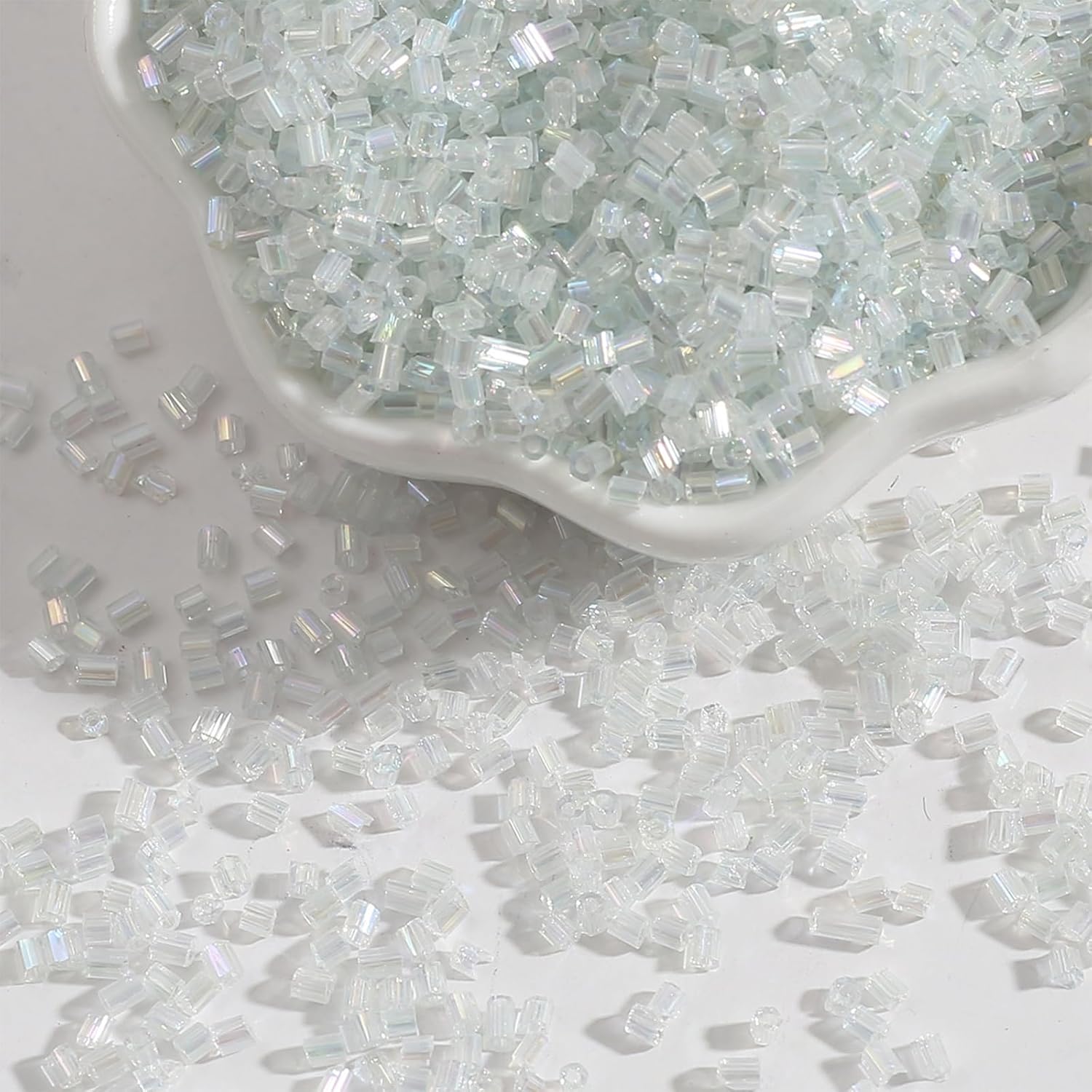 4200pcs/90g White Glass Cylindrical Mini Seed Beads, 2mm (Bead), 0.7mm (Hole), For Jewelry Making and DIY Bracelets, Necklace, Earring - Image 5