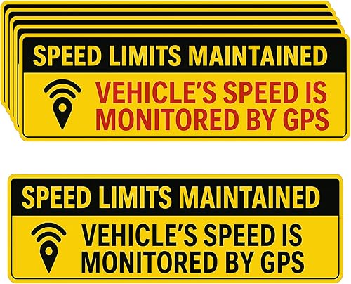 6Pcs (11x3.5IN) - Vehicle Speed is Monitored by GPS Bumper Sticker - Speed Limit