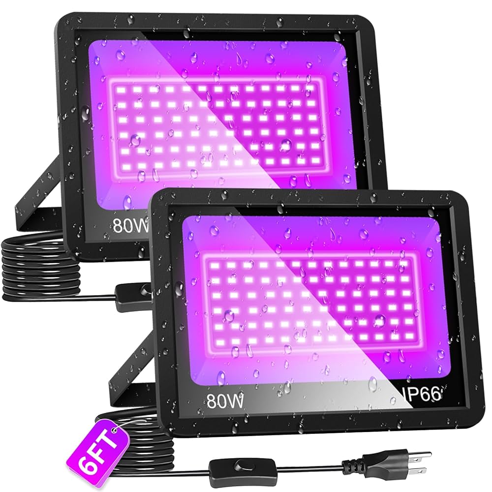 YQNLIFA 80W LED Black Light, Blacklight Flood Light with