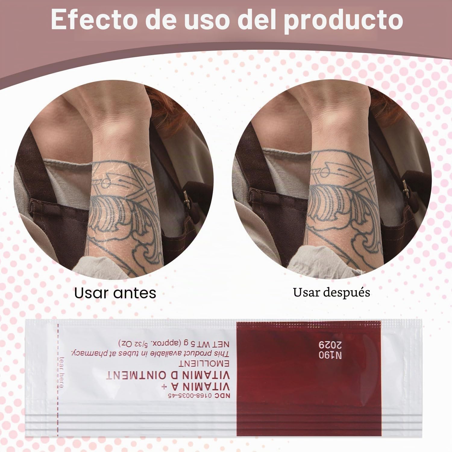 Gel de reparación de cicatrices de tatuaje con vitaminas A y D, 50 unidades de microblading ungüento antiinflamatorio