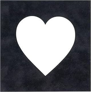 8x8 Mat Bevel Cut for 4x4 Photos - Precut Black Suede Heart Shaped Photo Mat Board Opening - Acid Free Matte to Protect Your Pictures - Bevel Cut for Family Photos, Pack of 1 Matboard Show Kit With