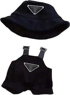 17cm Doll Outfit – Cute Hat & Overalls Dress-up Set, Soft Premium Fabric, Unique Style Accessory for Dolls, Easy On/Off (Not Include Doll)