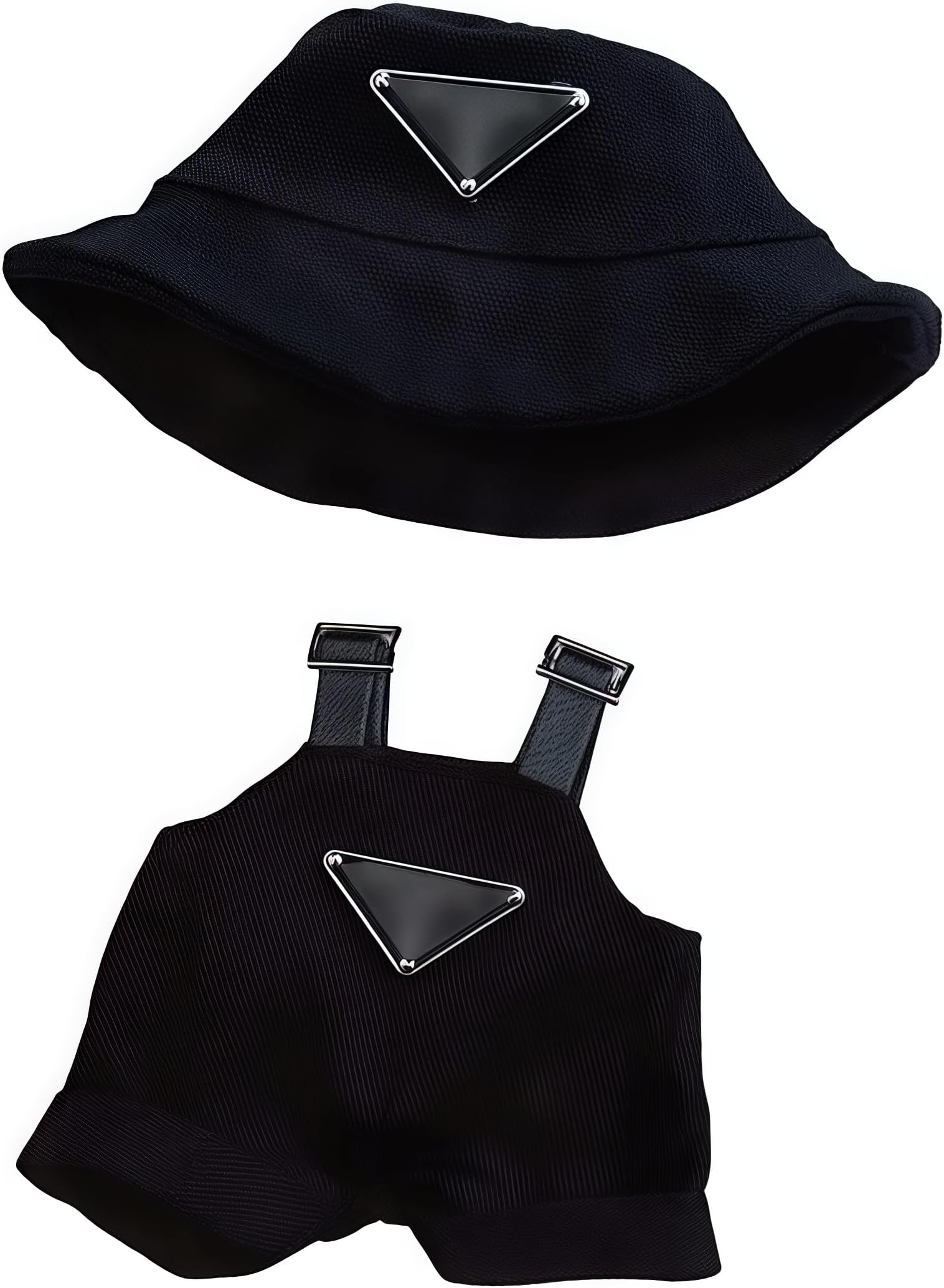 17cm Doll Outfit – Cute Hat & Overalls Dress-up Set, Soft Premium Fabric, Unique Style Accessory for Dolls, Easy On/Off (Not Include Doll)