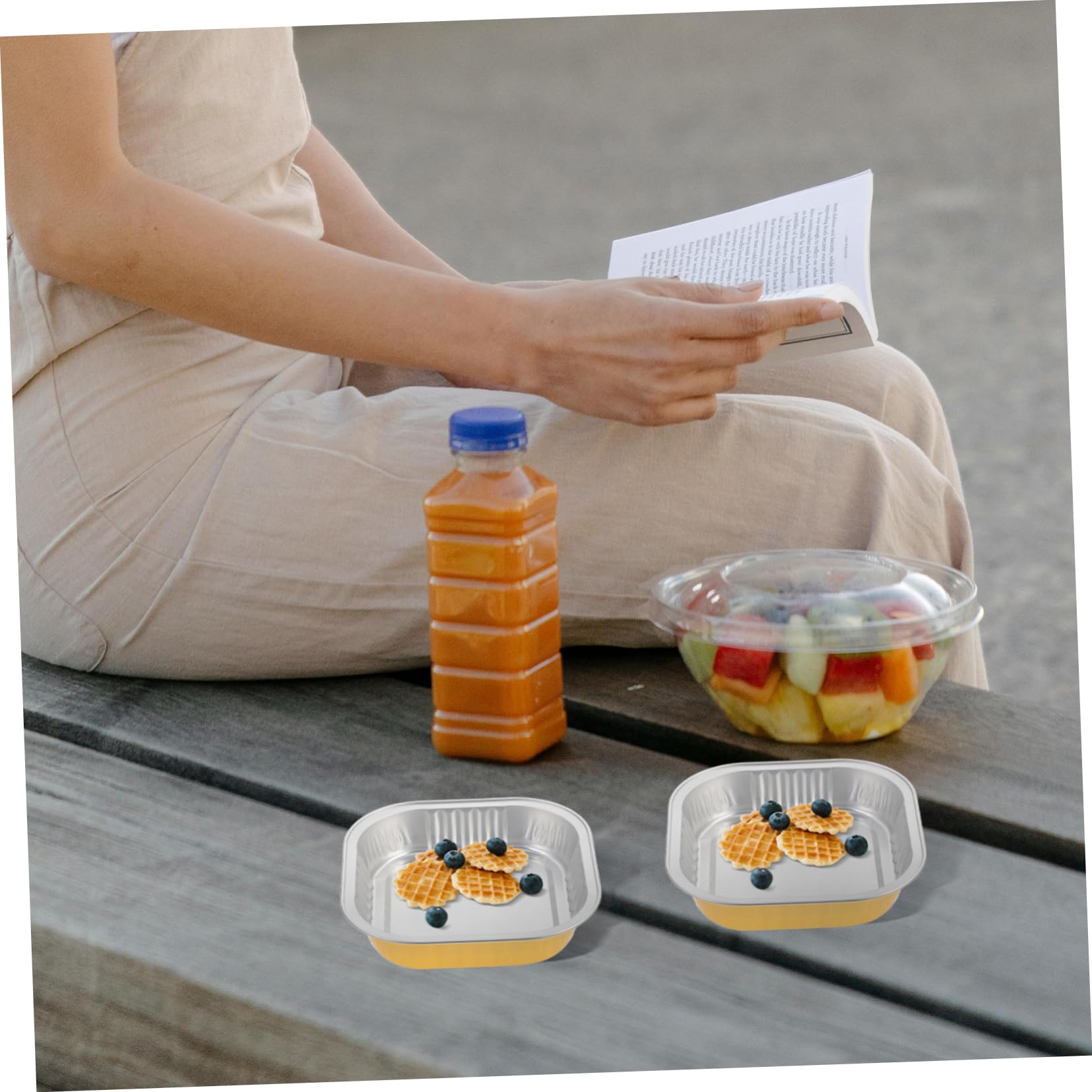 ERINGOGO 20Pcs Foil Pans Disposable Food Trays for Toaster Oven Heat Resistant Takeaway Containers Versatile Design for Barbecue and Meal Prep