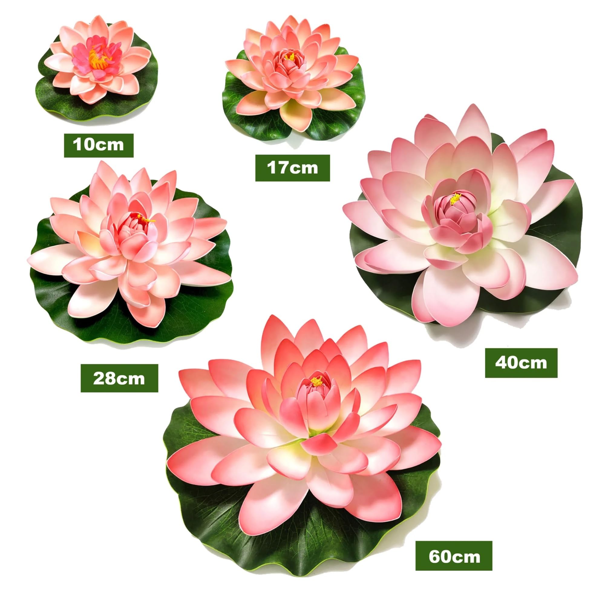 Fiori Galleggianti Artificiali 6 Pezzi 10/17/28 cm Fiore di Loto Artificiale Galleggiante Finto Loto pianta realistica ninfea Micro Paesaggio for laghetto Giardino Decorazione(28cm Purple)