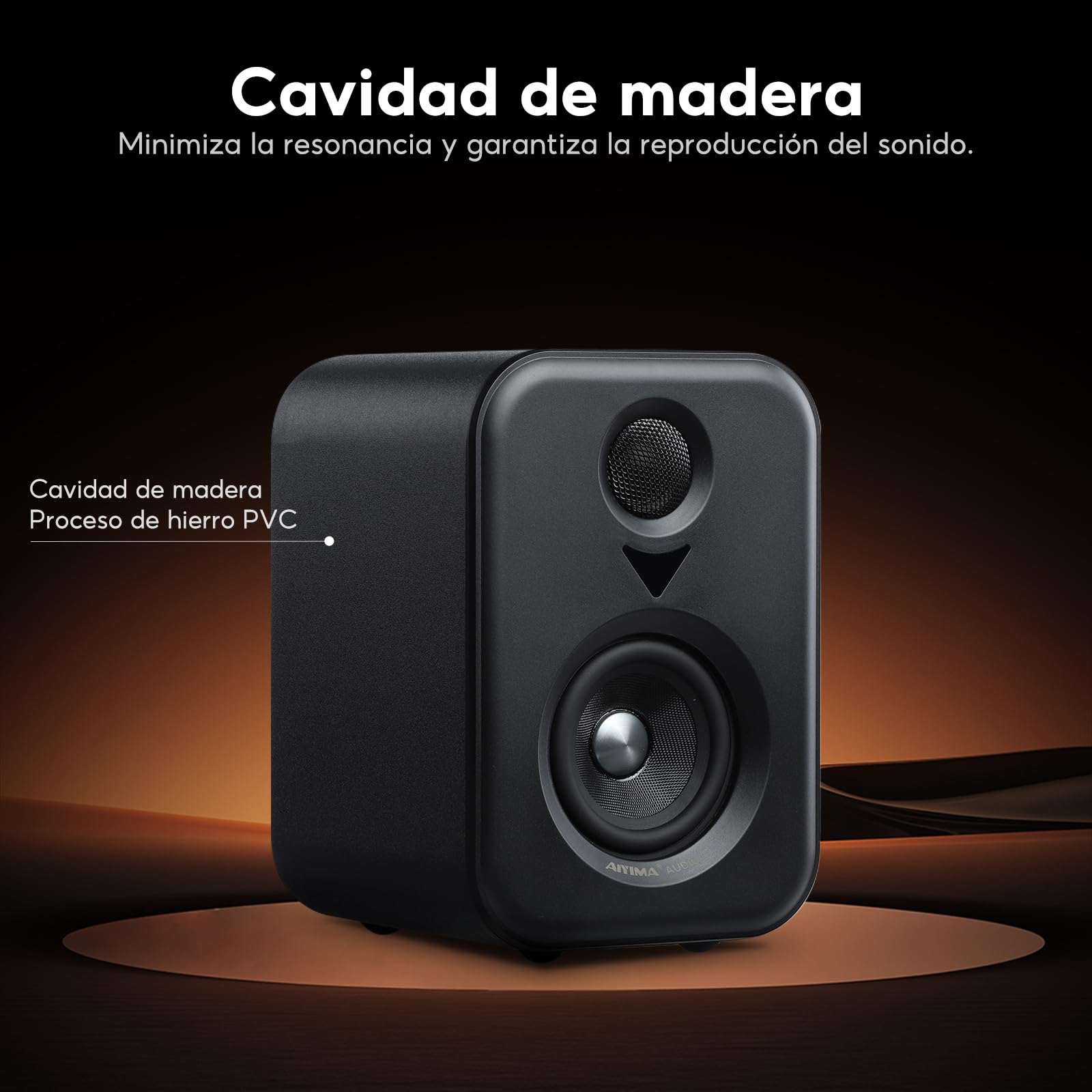 AIYIMA S400 Altavoces Activos 80 W RMS con woofer de 3", Bluetooth 5.3 | 2.0 HiFi, USB, Óptico, RCA, Sub-Out, control de agudos y graves para TV, PC y cine en casa